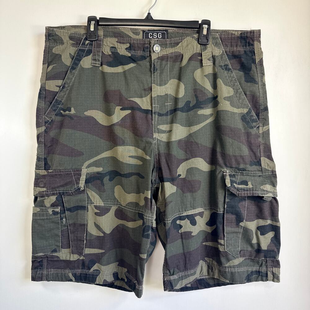 CSG Men's Unity Camo Cargo Shorts Size 40 Green Camouflage Ripstop Combat Gorp